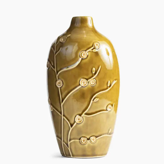 Mustard Floral Vase - 26cm