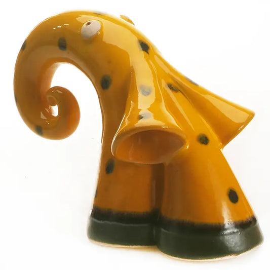 Elephant Ceramic Figurine in Mustard - 16cm