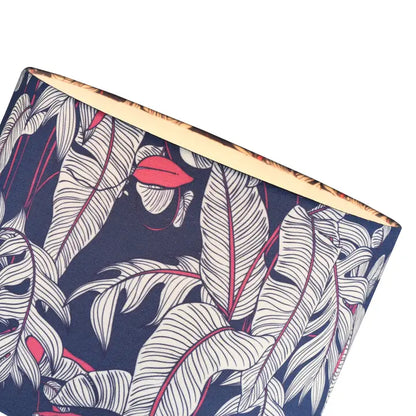 Deep Purple Palm Tree Themed Cotton Lamp Shade with White - 25cm