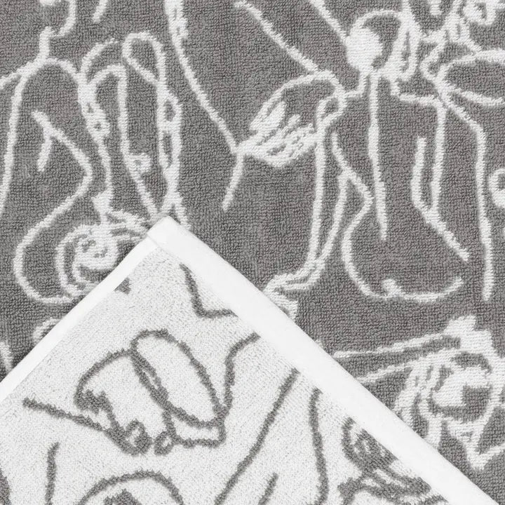 Everybody Abstract Jacquard Hand Towel Grey - 100% Cotton