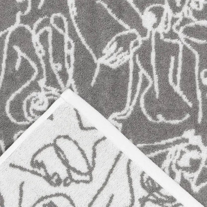 Everybody Abstract Jacquard Hand Towel Grey - 100% Cotton