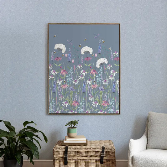 Hermione Framed Canvas Bluebell - 141x112cm