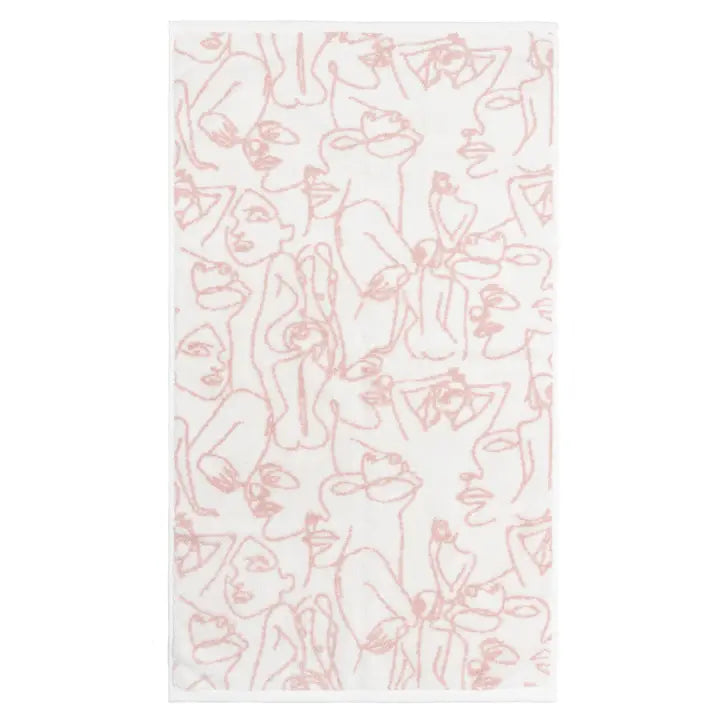 Everybody Abstract Jacquard Hand Towel Blush - 100% Cotton