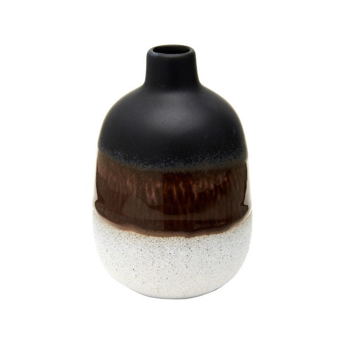 Ceramic Glazed Black Vase - 11.5cm