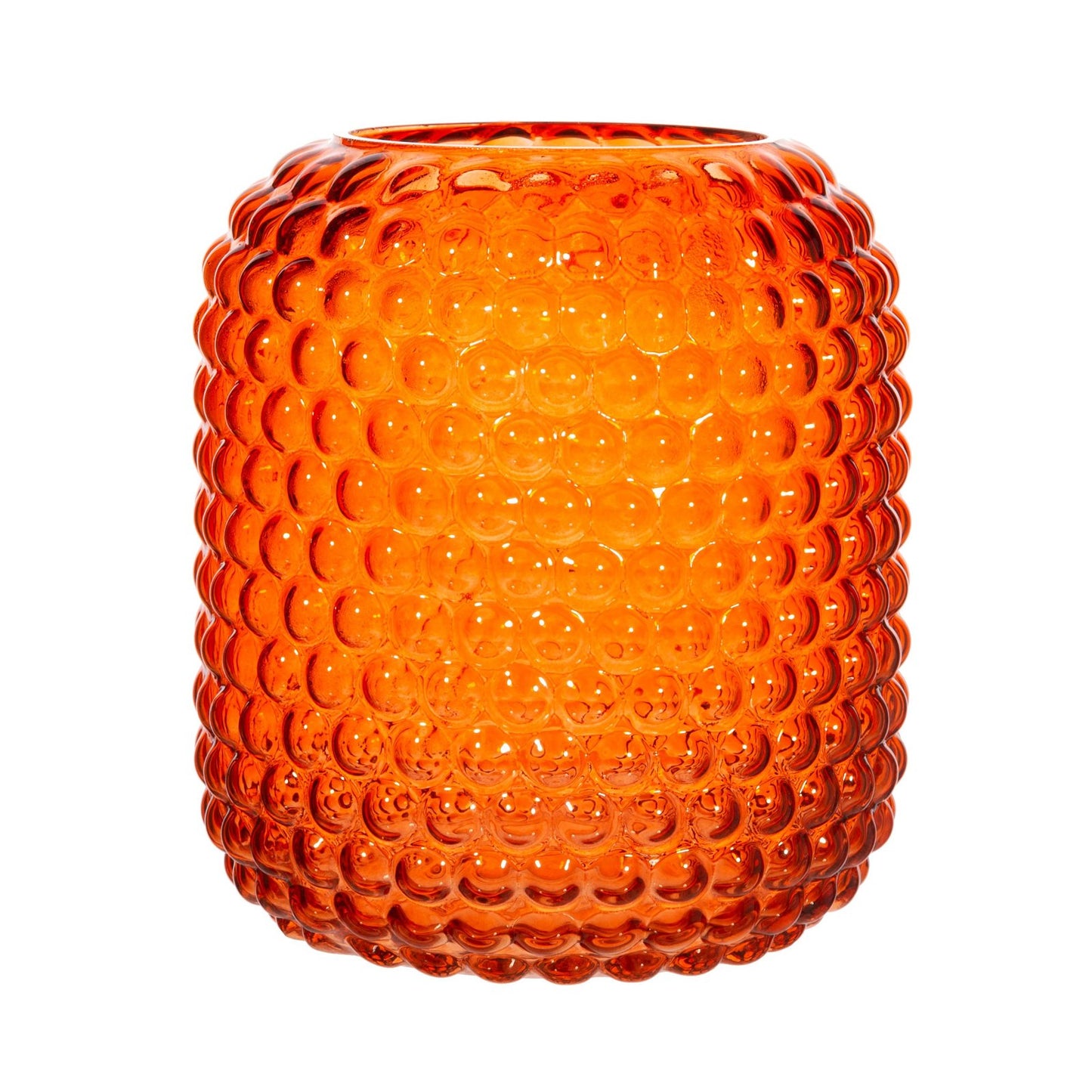 Glass Orange Bubble Vase - 20cm