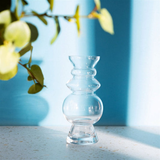 Clear Bulbus Glass Vase - 17cm