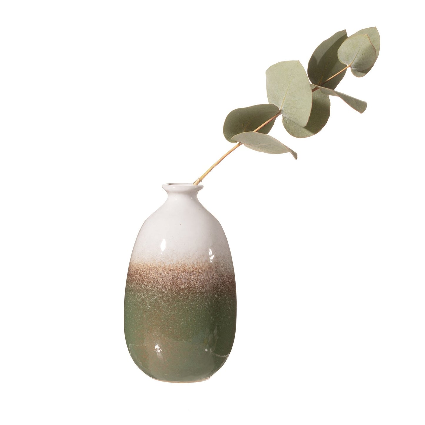 Ceramic Glazed Forest Green Vase - 12cm