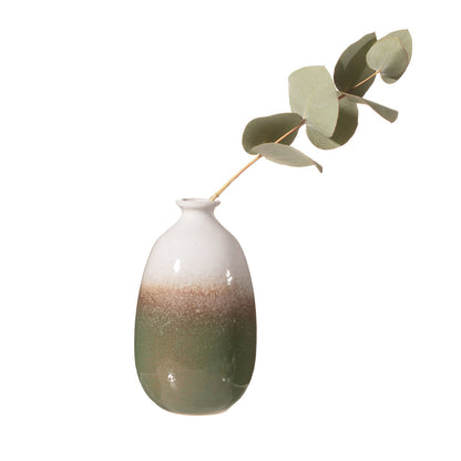 Ceramic Glazed Forest Green Vase - 12cm