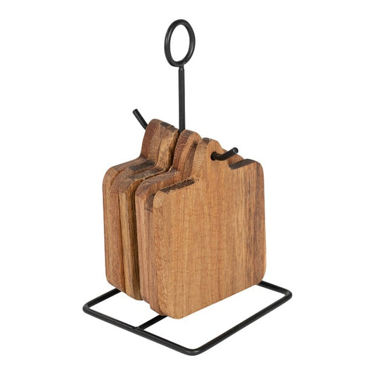 Acacia Chopping Board Coasters - Set of 6 - 9cm