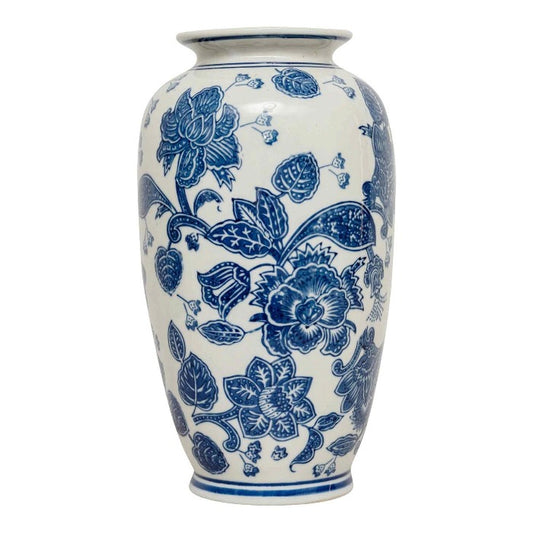 Blue and White Anemone Vase - 31.5cm