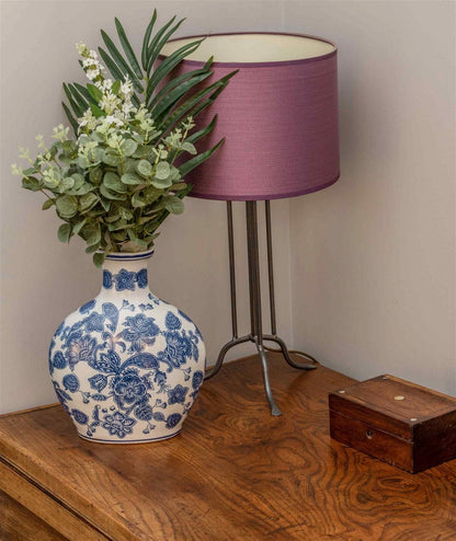 Blue and White Anemone Bottle Vase - 31cm