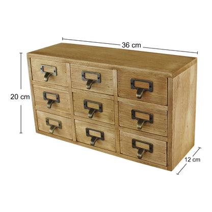 9 Drawer Triple Level Small Storage Unit, 36cm