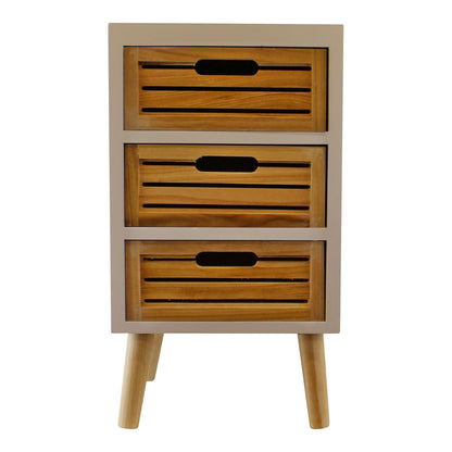 Triple Drawer White Wooden Standing Unit - 59cm