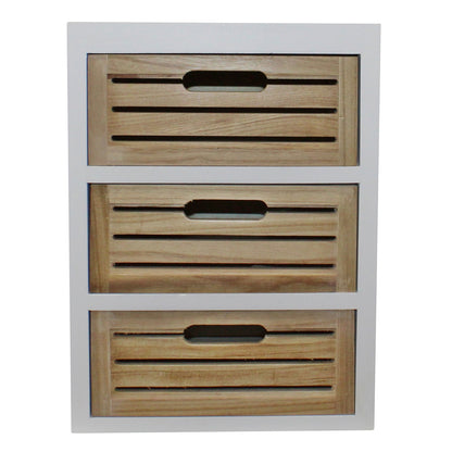 Triple Drawer White Wooden Standing Unit - 59cm