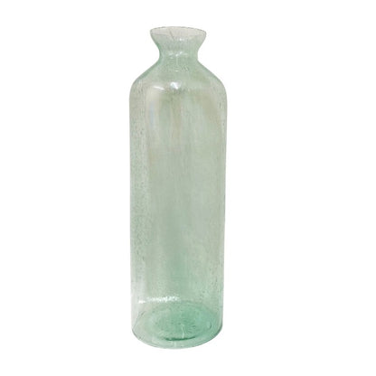 Green Glass Bubble Effect Bottle Vase - 41cm