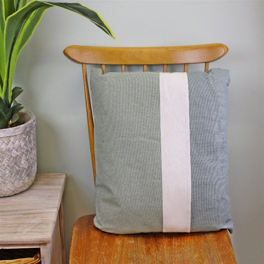Panel Green Square Cushion - 36cm