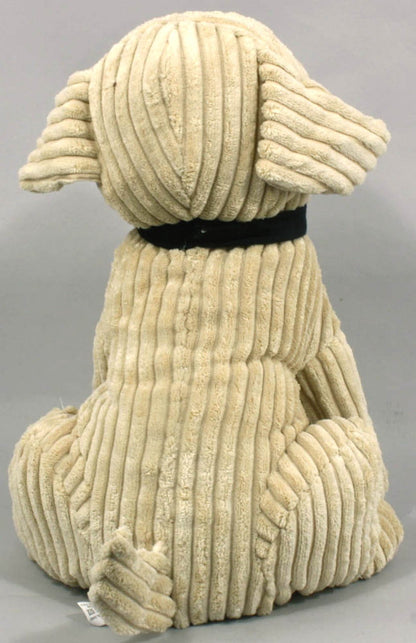 Large Gold Ribbed Dog Doorstop - 35.5cm