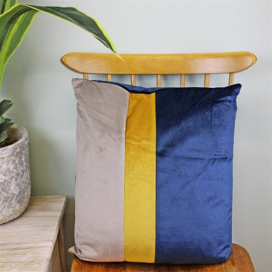 Panel Blue Cushion - 35cm