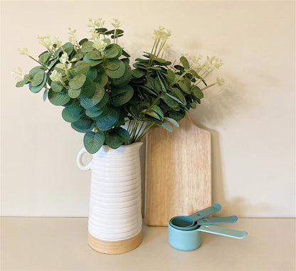 White Porcelain Ribbed Jug - 21cm