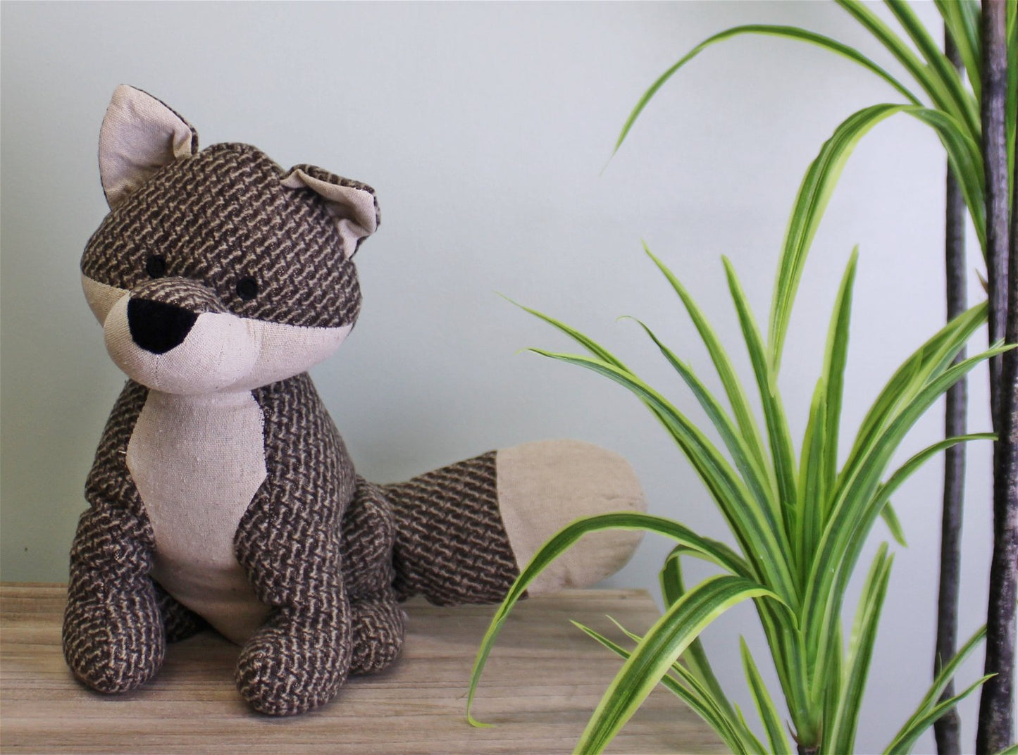 Brown Fabric Fox Doorstop - 29cm