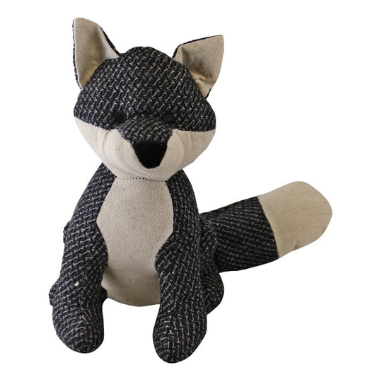 Grey Fabric Fox Doorstop - 29cm