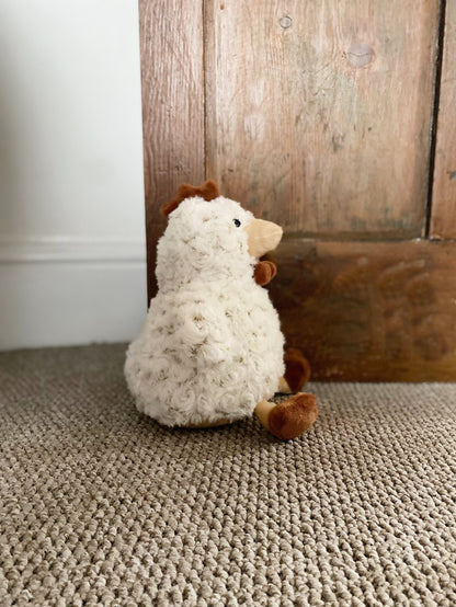 Fluffy White Chicken Door Stop - 23cm