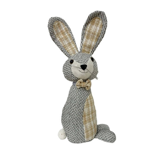 Grey Fabric Rabbit Door Stop - 44cm