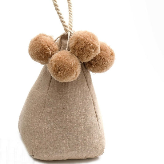 Beige Pompom Doorstop - 30cm