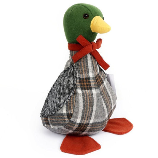 Grey Fabric Duck Door Stop - 32cm
