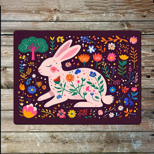 Pink Rabbit, Bright Scandinavian Folk Metal Sign Plaque