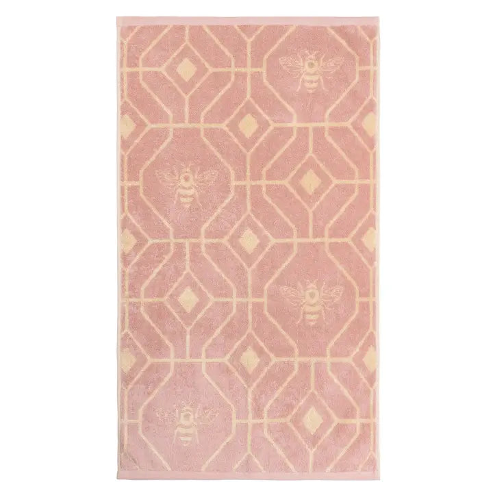 Bee Deco Geometric Jacquard Towel Blush
