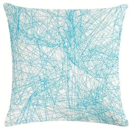 Blue Abstract Cushion Cover 18" Linen