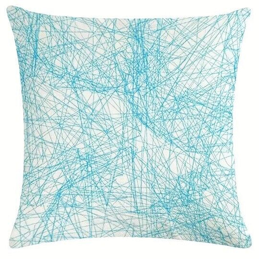 Blue Abstract Cushion Cover 18" Linen