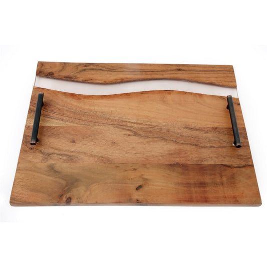 Acacia Wood Tray With Handles - 46cm