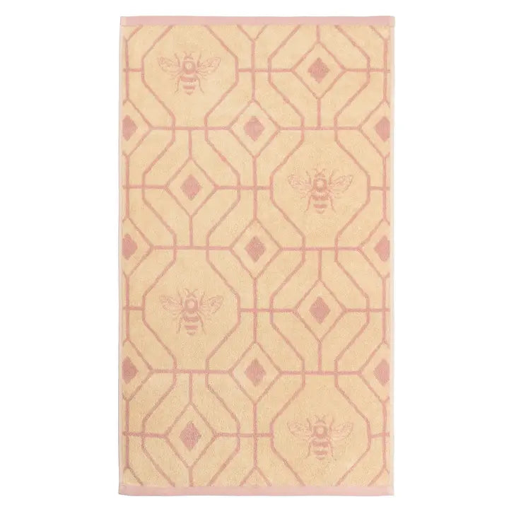 Bee Deco Geometric Jacquard Towel Blush