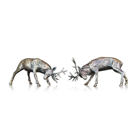 Butler & Peach Miniature Bronze Rutting Stags - 5.5cm Per Stag