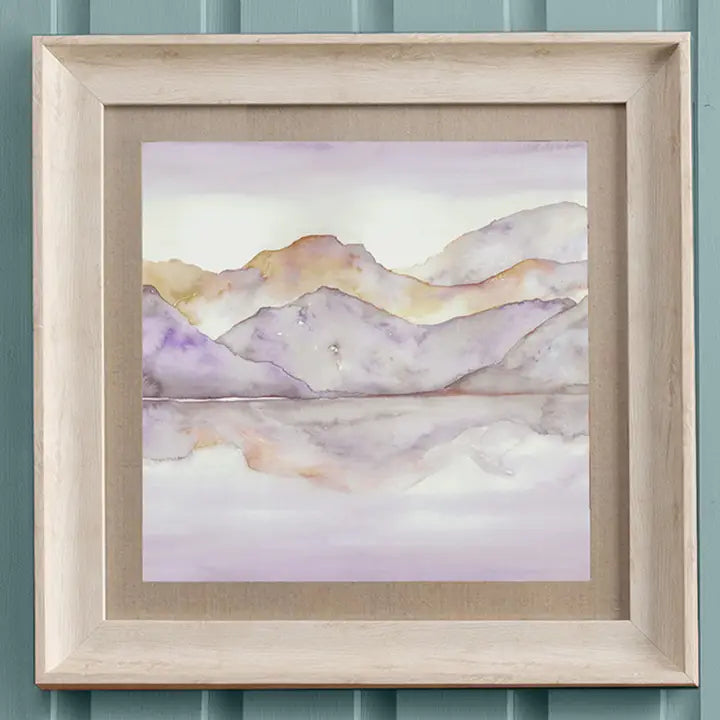 Dorian Mountains Framed Print Birch/Heather - 46x46cm