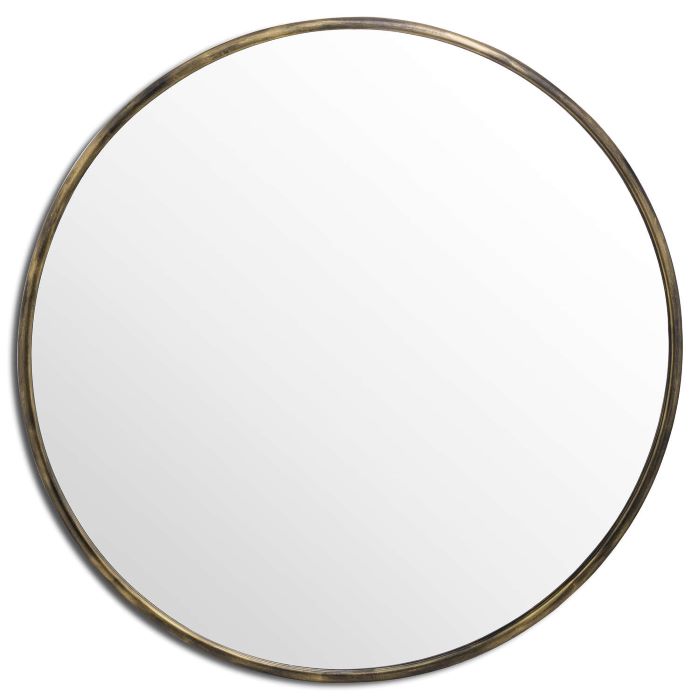 Antique Brass Round Mirror - 120cm