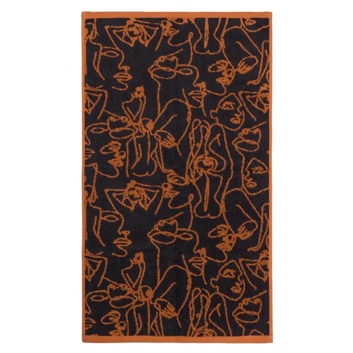 Everybody Abstract Jacquard Hand Towel Pecan - 100% Cotton