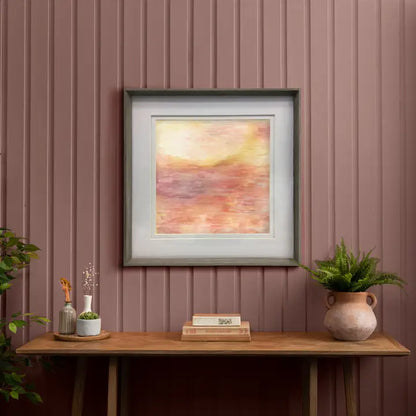 Tulla Framed Print Nut/Saffron - 81x81cm