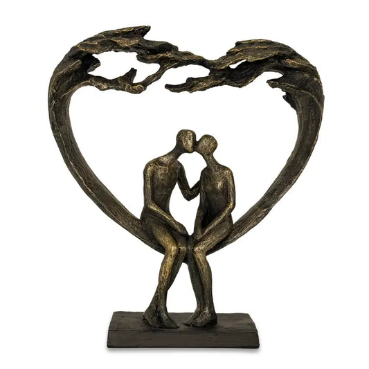 Sitting Couple Under Heart Tree - 26cm