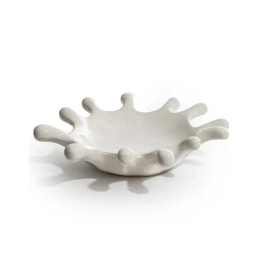 White Ceramic Splash Bowl - 38cm