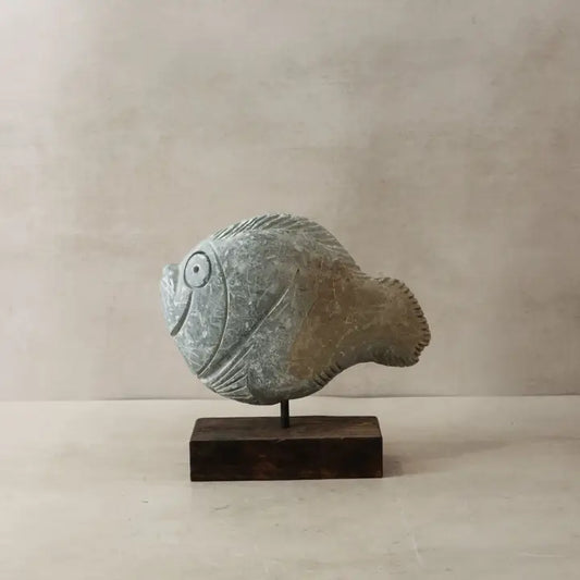 Stone Fish Sculpture - 26cm