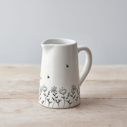 Bee and Wild Flower Ceramic Jug - 9cm