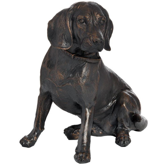 Antique Style Bronze Sitting Spaniel 17cm