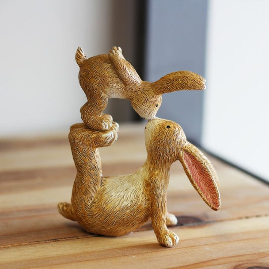 Kissing Hares Ornament 10cm