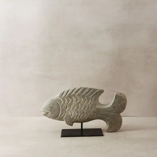 Stone Fish Sculpture - 33cm