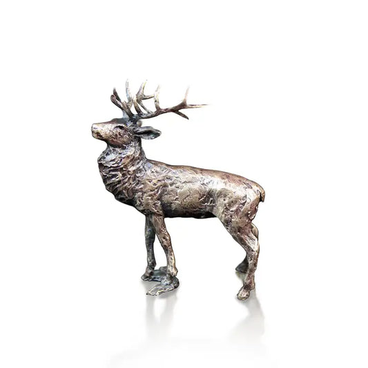 Butler & Peach Miniature Bronze Stag - 4cm