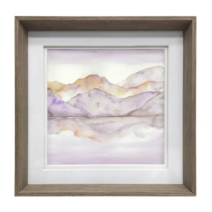 Dorian Mountains Framed Print Nut - 47x47cm