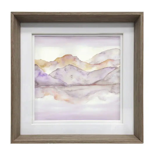 Dorian Mountains Framed Print Nut - 47x47cm